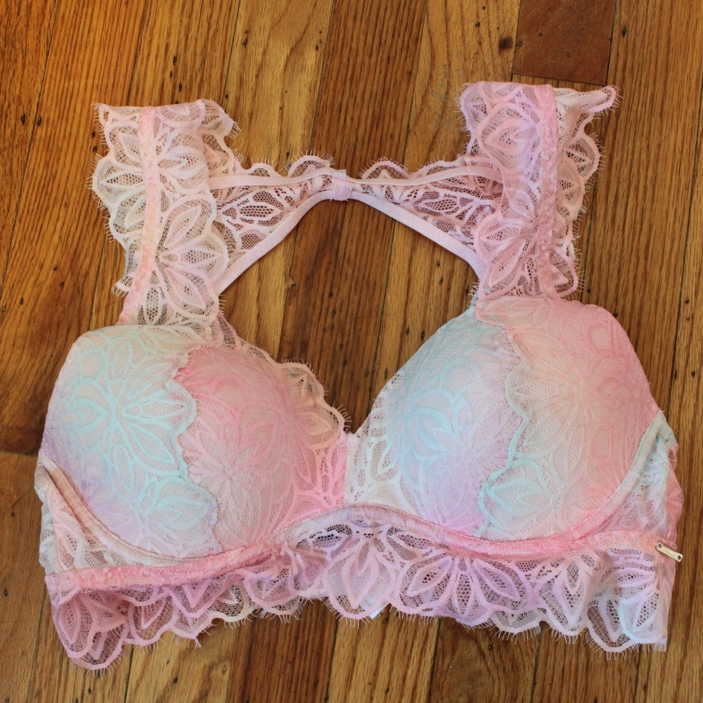 Pink Victoria's Secret cotton candy date bra